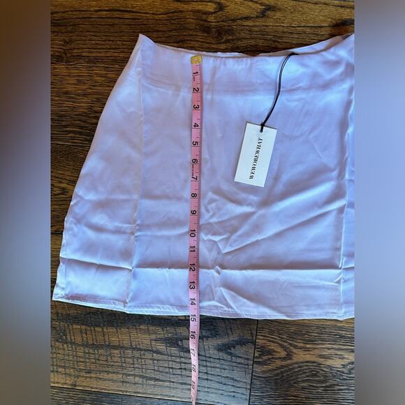 We Wore‎ What Mini Slip Satin Charmeuse Skirt Heather Purple, Size Small, NWT - Picture 8 of 13
